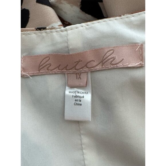 Anthropologie HUTCH Blaise Wrap Mini Dress Animal Print Coffee Women's PLUS 1X - Picture 3 of 8